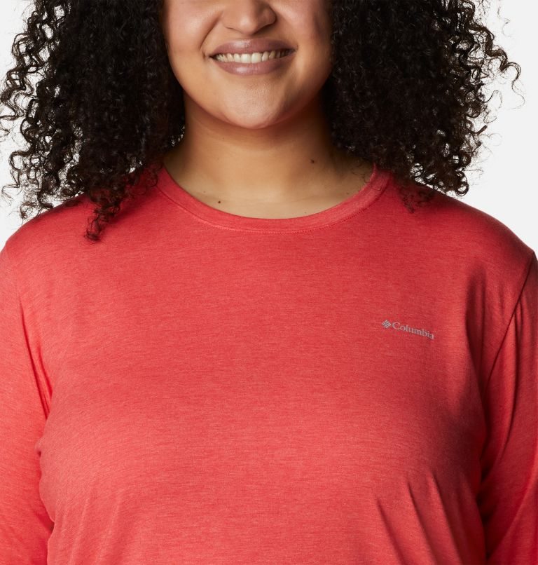 Women's Columbia Sun Trek Long Sleeve T Shirts Red | Plus Size CA-U5LA4